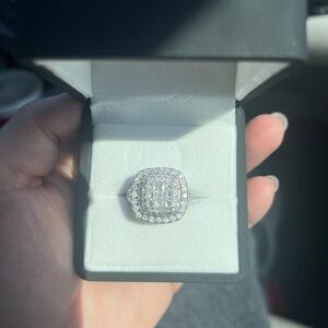 Elegant 10K white gold engagement ring bought